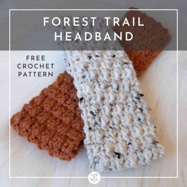 Forest Trails Crochet Headband (Rust & Off-White)