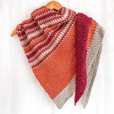 Autumn Asymmetrical Crochet Shawl Free Pattern
